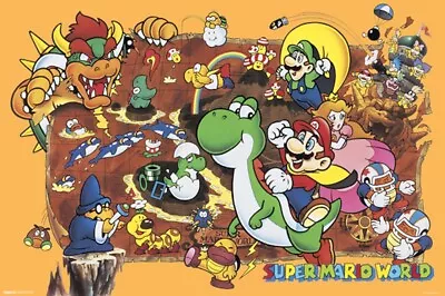 2014 Nintendo Super Mario Video Game Crew Poster 24x36 New Free Shipping • $14.95