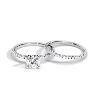 Wedding Diamond Ring Certified 14K White Gold IGI GIA Lab Created Round 1.50 Ct • $2096.50