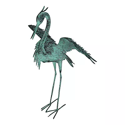 Primus Large Metal Verdigris Displaying Common Heron Garden Gift Ornament PQ1857 • £99.99