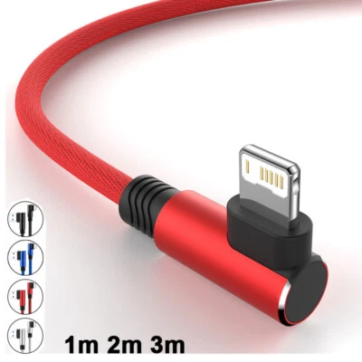 $7.87 • Buy 1M 2M 3M 90° Degree Fast Charge Charger Cable For IPhone 11 12 13 14 7 8 6 XR XS