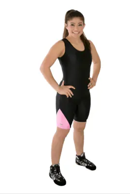 Matman Womens Delta Singlet - Black/Pink • $24.95