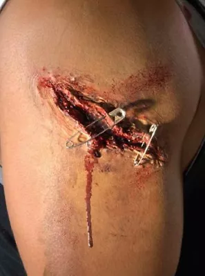 Safely Pinned Halloween Make Up Appliance Latex Prosthetic Wound Kit Accessory • £99.99