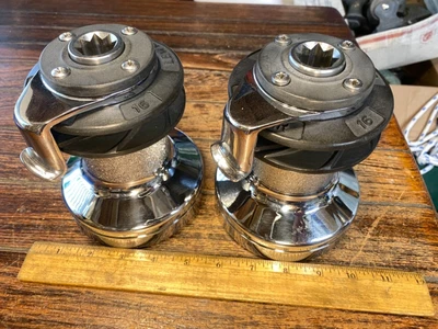 $895 • Buy Pair Of Lightly Used Lewmar 16st Chromed Bronze Wave-grip Self Tailing Winches