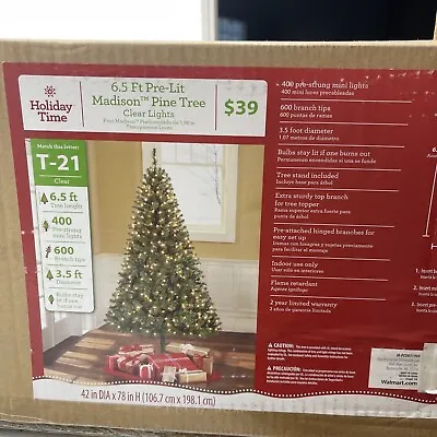 CHRISTMAS TREE Holiday Time 6.5 Ft OPEN BOX 400 Lights • $40