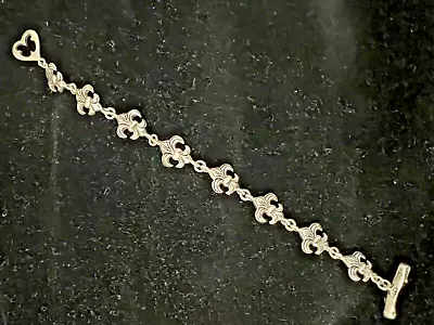 Barse Sterling Silver Vintage Fleur De Lis Bracelet 7 In • $40.95