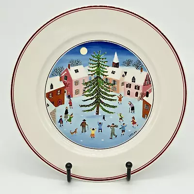 Villeroy & Boch Naif Christmas Winter Holiday Skaters 8 1/4” Salad Plate • $14