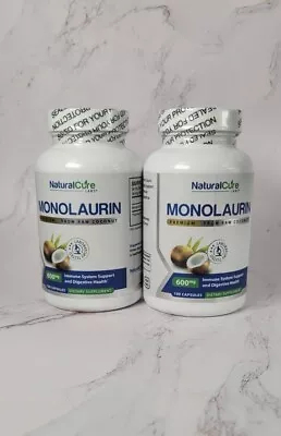 2 Natural Cure Labs Premium Monolaurin 600mg 100 Capsules Exp: 06/2025 SEALED • $28.55