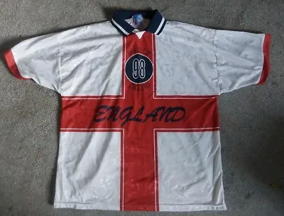 England Shirt 1998 World Cup Football Commemorative Made In Britain Size Xl • £9