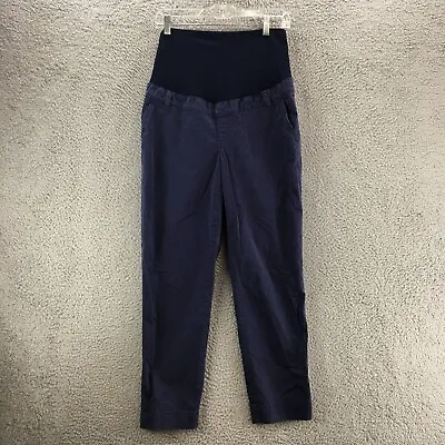 Gap Maternity Straight Chino Pants Womens 6 Blue Low Rise Flat Front Side Pocket • £19.85
