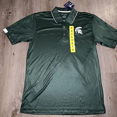 CHAMPION Authentic Michigan State Spartans Football Mens Polo Shirt Size Small • $16.95