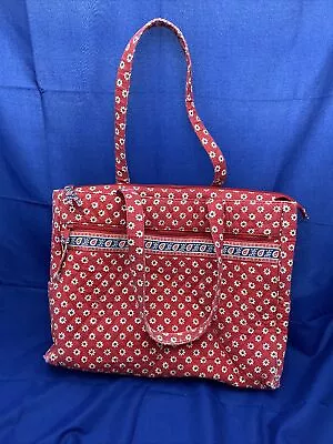 Vera Bradley Americana Retired Red Metropolitan Tote 16x13 Paisley Navy Daisy • $35.99