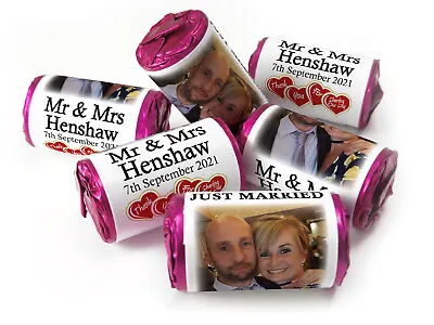 Wedding Sweets Personalised Favours Love Heart Sweets Mr & Mrs With Image V3 • £7.02