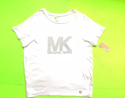 New MICHAEL KORS Women’s Short Sleeve T-Shirt Size 3XL White W/Gold MSRP $78.00 • $45