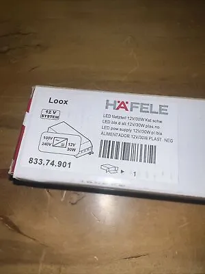 NEW Hafele 833.74.901 Loox LED Driver 100-240VAC 50/60Hz 12V DC Max 2.5A 30W • $54.50