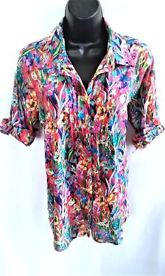 £3.99 • Buy Isle Multi Tropical Print Shirt Top Size 16 Cotton