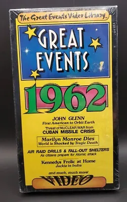 Great Events 1962 Vintage VHS Tape - (John Glenn / Marilyn Monroe) Sealed! 1989 • $4.95