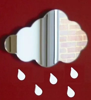 Cloud & Raindrops Acrylic Mirror (Several Sizes Available) • $67.58