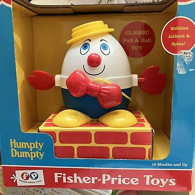 2019 Fisher Price Classics Humpty Dumpty Pull & Roll Toy Jabbers Wobbles Spins • $19.99