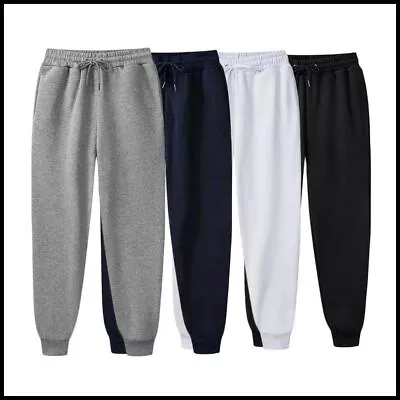 Mens Jogging Fleece Joggers Tracksuit Bottoms Trousers Gym Workout Sweat Pants • $3.99