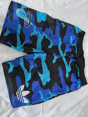 NBA MIAMI HEAT BASKETBALL SHORTS. Retro. Adidas. Large. Camo. Three Stripe • £5