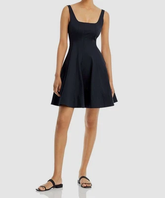 $77.48 • Buy $195 Staud Women's Black Cotton Blend Fit Flare Minidress Size US S