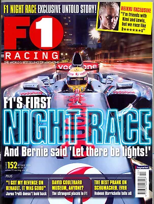 F1 RACING MAGAZINE - OCTOBER 2008  - F1 NIGHT RACE - Excellent Condition • £2.75