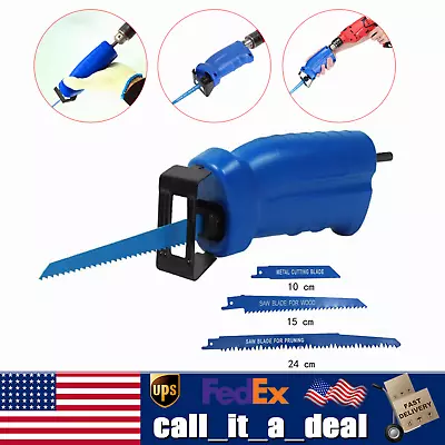 Portable Mini Reciprocating Saw Adapter W/ Kit 3* Saw Blades 9mm Connecting Rod • $14.26