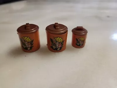 Rare Vintage Barbie Size Merry Mushroom Canisters • $25