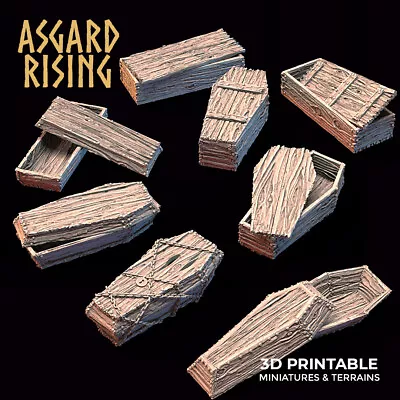 $19.99 • Buy Wood Coffin Set 10 Pc - D&D - Miniatures - Wargaming 