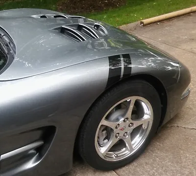 2  & 3  Fender Racing Stripe Also Gun Metal2 CARBON FIBER Vinyl Fits CORVETTE C5 • $17.95