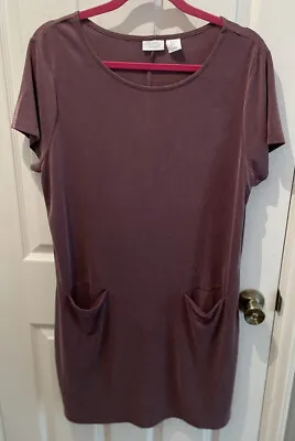 Sigrid Olsen Knit Modal Blend T Shirt Dress W/Pockets Women’s XL • $19