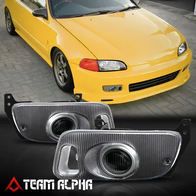 Fits 1992-1995 Honda Civic 2/3Dr [Smoke] Bumper Fog Light W/Switch+Harness+Bezel • $45.89