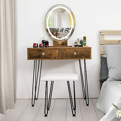 £95.88 • Buy Vanity Set W/ 3-Color Lighted Mirror,Acrylic Makeup Organizer, Dressing Table