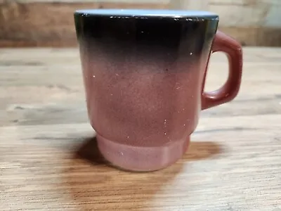 Vintage Anchor Hocking FIRE KING Black / Brown Stacking Replacement Coffee Cup • $15.79