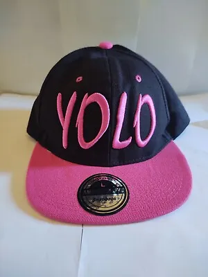 $11.97 • Buy YOLO Snapback Cap Hip Hop You Only Live Once Adjustable Hat Black Pink