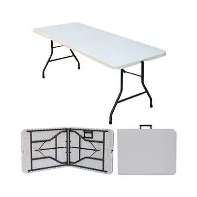 $153.95 • Buy Ontario Furniture Folding Table Plastic White Resin Steel Legs 30 X 96 Inch New