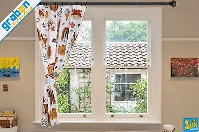 Digital Printed Decorative Single Panel Curtain For Kids Bedroom Rainbow&animals • £24.90