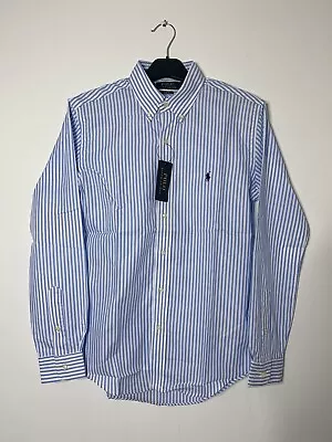 Ralph Lauren Blue&white Stripe Slim Fit  Shirt 100% Cotton • £29.99