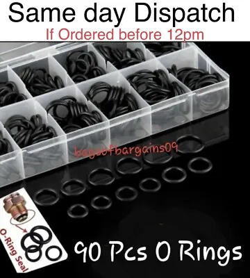 90pc Assorted O RINGS SET Rubber Seal Sink Tap Washers Plumbing Air Gas • £2.99
