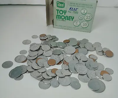 Vintage Ideal Toy Play Money Metal Coins 7503 School Supply Learning Educational • $9.99