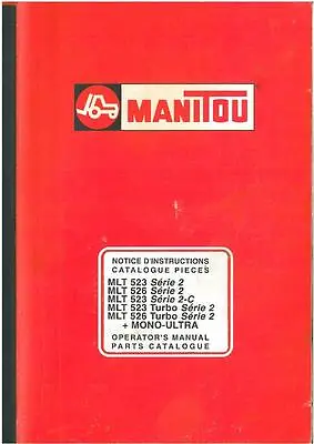 Manitou Mlt523 Mlt526 - Series 2 Turbo Mono-ultra 523 526 Ops & Parts Manual • £25