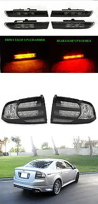 $154.95 • Buy 6PCS COMBO Black/Clear Tail + Smoke LED Side Marker Lights For 2004-08 Acura TL