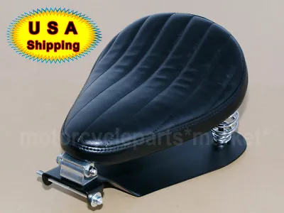 $52.98 • Buy Black Tuck Roll Solo Seat Base Bracket For Harley Dyna Suzuki Yamaha V Star 1300