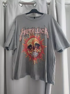 METALLICA T-SHIRT OVERSIZED GREY H&M UNISEX Uk SIZE Large  • £14