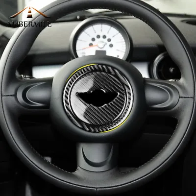 For Mini Cooper R55 R56 R60 R61 Carbon Fiber Steering Wheel Sticker Cover Trim • $9.99