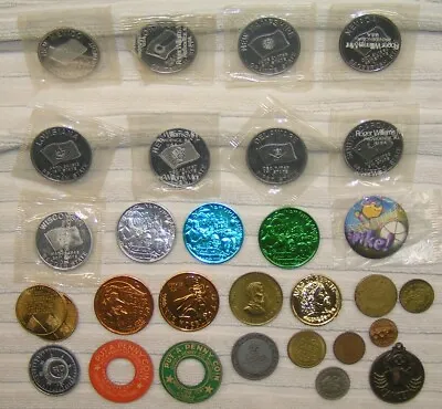 Mixed Lot Of Thirty Medals And Tokens Assorted Exonumia All For One Price • $25.96