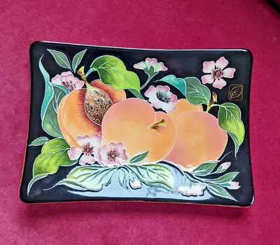 J. McCall  Icing On The Cake  Jeweled Peach & Flower Plate-2004 Blue Sky Corp. • $15.99
