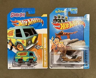 Hot Wheels (2)-Flintstones Flintmobile & Scooby-Doo Mystery Machine • $11.99