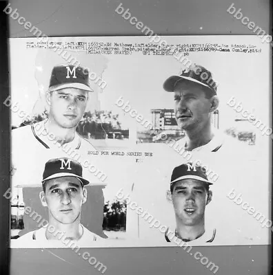 1957 Milwaukee Braves Team Medium Frame Negative - Jim Rowe Archive R814 • $10