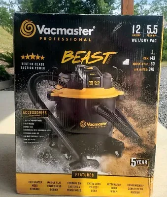 $165.99 • Buy Vacmaster VJH1211PF0201 12 Gallon, 5.5 HP Professional Wet/Dry Vacuum, Beast Ser